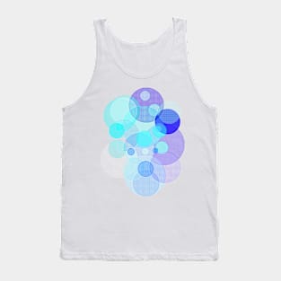 Blue Color Bubbles Design Tank Top